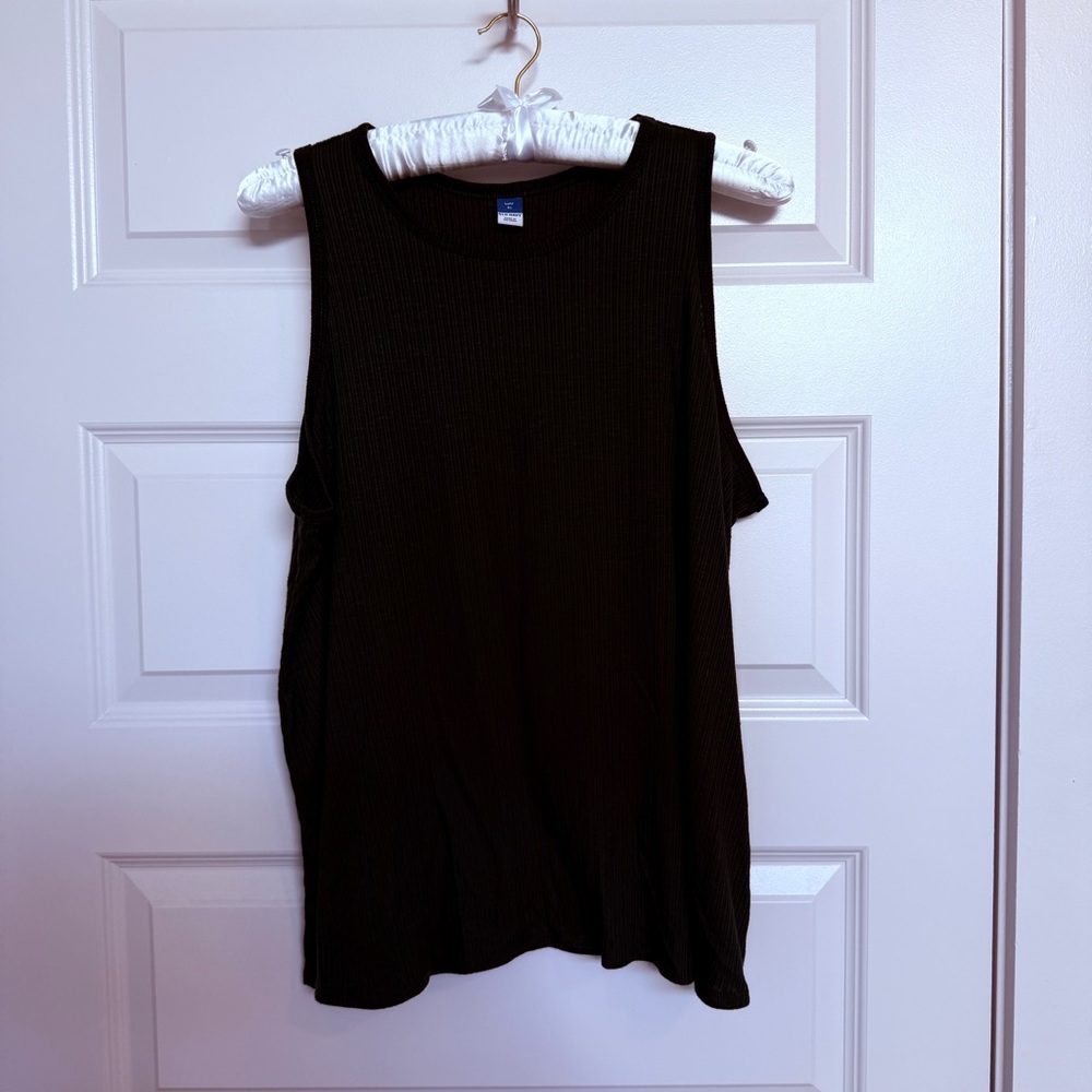 Old Navy Luxe Deep Green Ribbed Tank Top